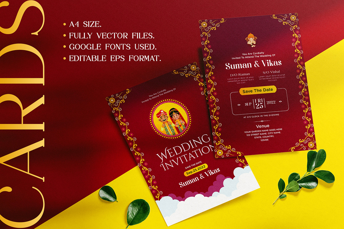 Indian Wedding Invitation Cards, an Invitation Template by Creative Hatti (Photo 3 of 6)