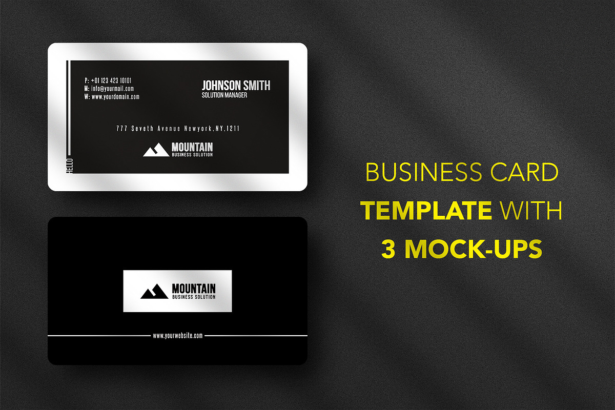 Business card Template & 3 Mock-up, a Business Card Template by Smashing_Studio (Photo 1 of 10)