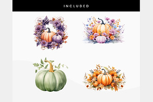 Pastel Pumpkins Flowers PNG Clipart