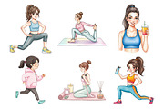 Exercises Fashion Girl Clipart, an Illustration by Daily.Designs (Thumbnail 2 of 5)