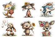 Whimsical Summer Animals Clipart, an Illustration by Dream Creation (Thumbnail 7 of 8)