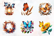 Fall Butterfly Garden Clipart, an Illustration by RobertsArt (Thumbnail 3 of 7)
