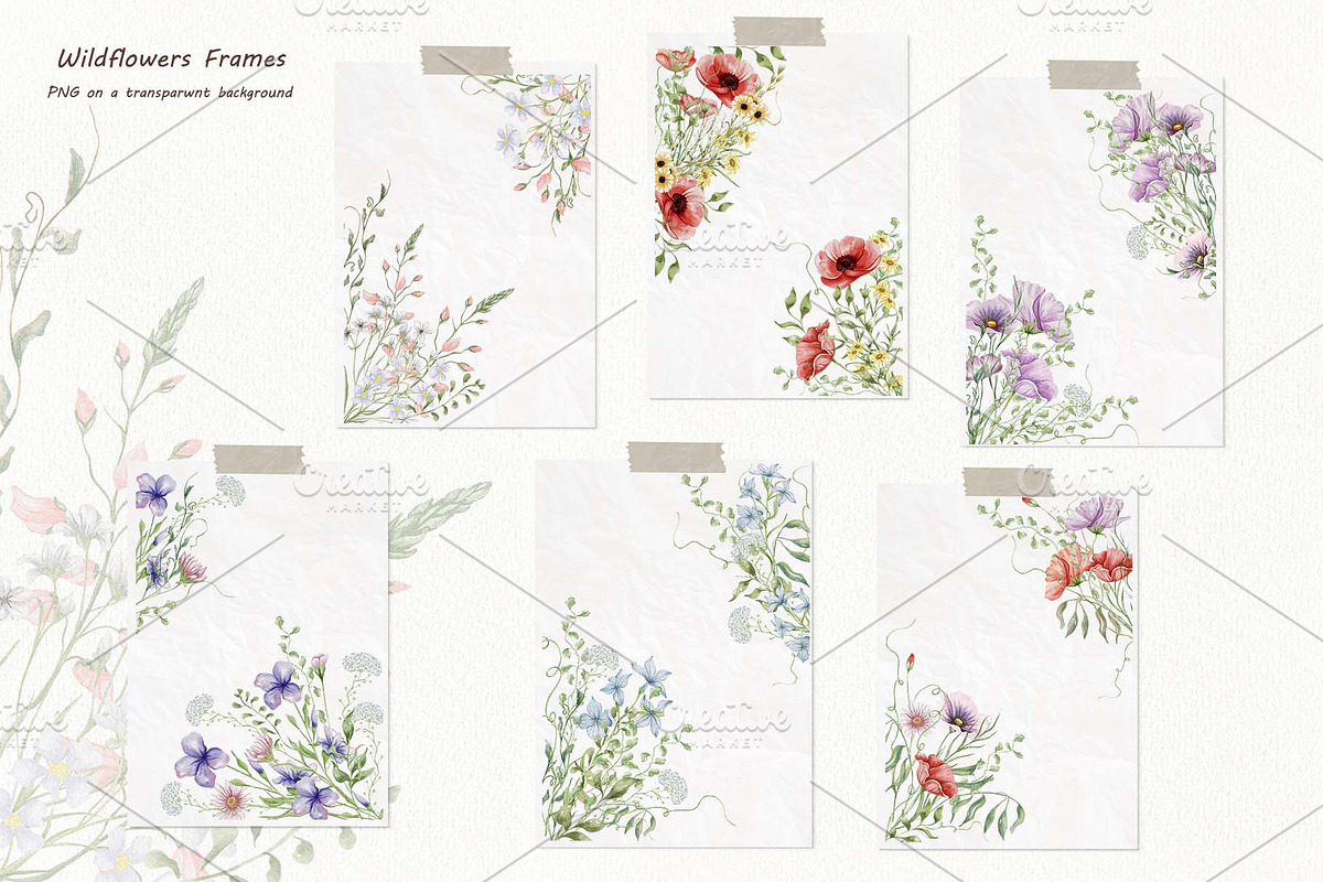 Watercolor Wildflowers Botanical Set, a Decorative Illustration by BarvArt (Photo 9 of 22)