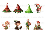 Cute Elf Clipart, Christmas Elf PNG, a Sport Illustration by BrushstrokeArtGB (Thumbnail 5 of 9)