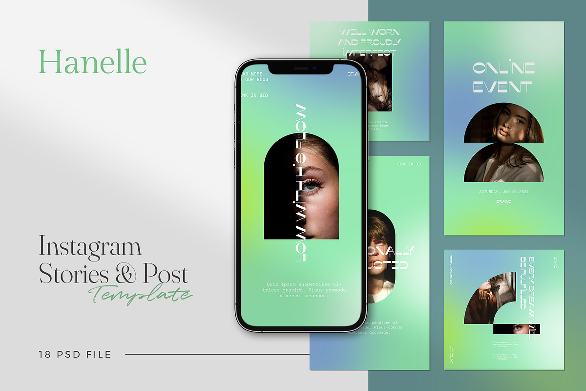 Hanelle - Instagram Stories & Post, a Social Media Template by Creatchees.std (Photo 1 of 4)