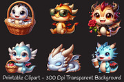 Cute Baby Dragon Clipart, an Animal Illustration by RobertsArt (Thumbnail 6 of 7)