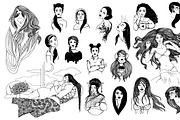 Hand-drawn Female portraits, an Illustration by Mandarinkas art (Thumbnail 10 of 12)