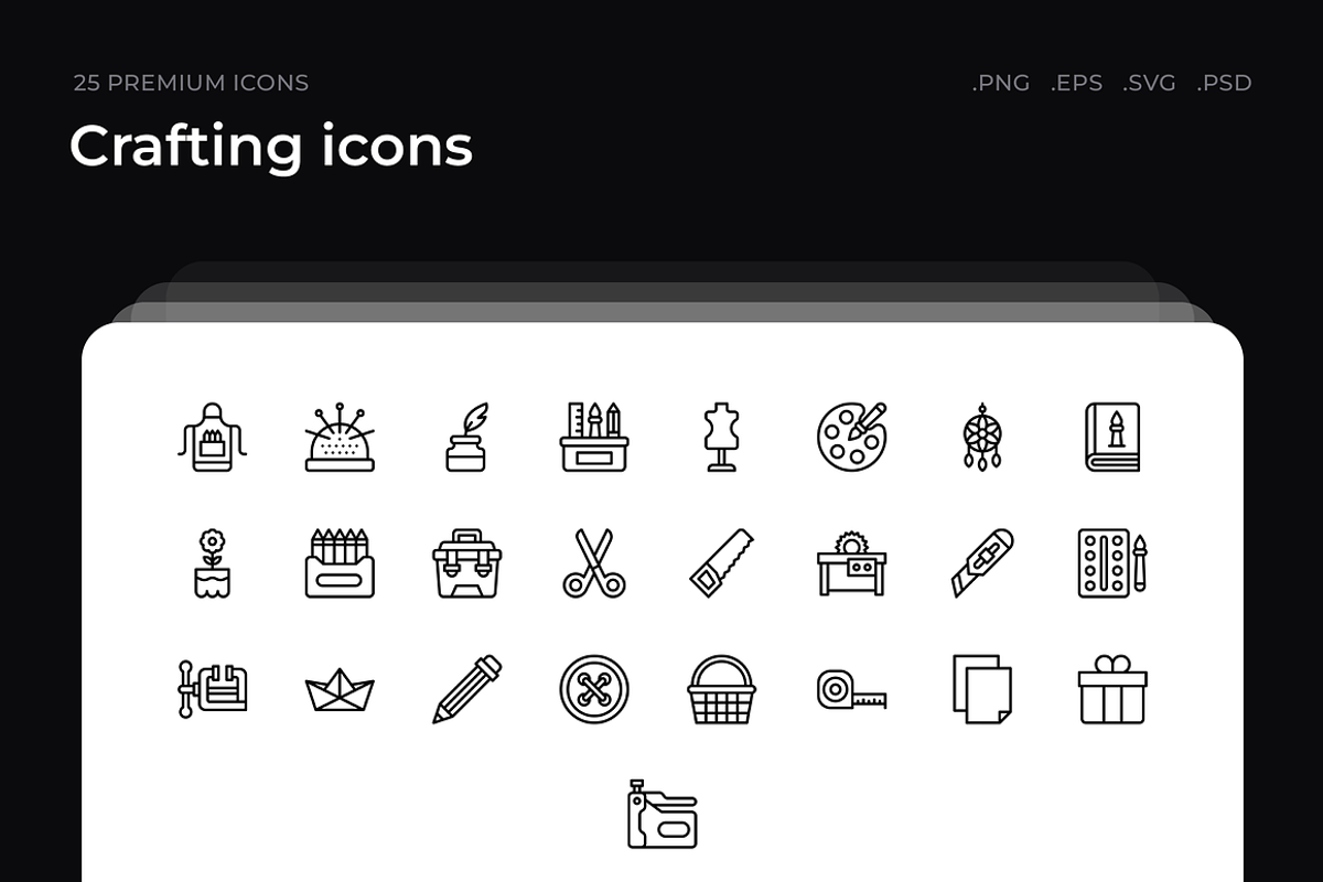 Crafting icons, an Outline Icon by Wencory