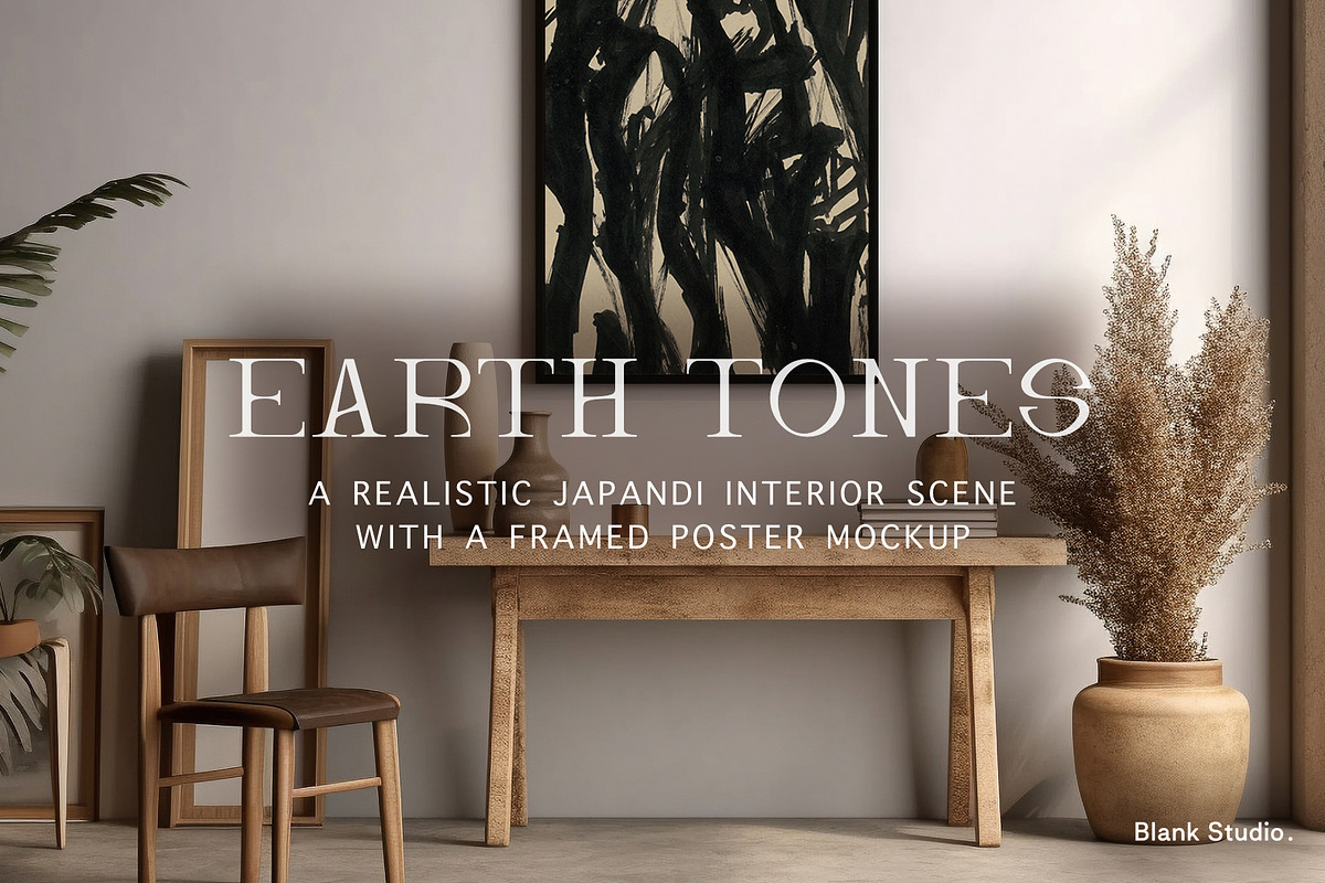 Earth Tones -  Framed Poster Mockup., a Household Mockup by Blank Studio (Photo 1 of 3)