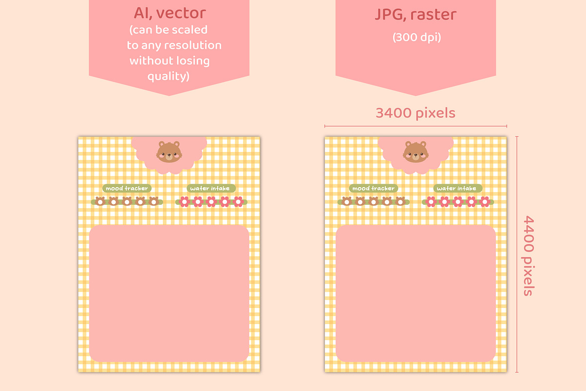 Cute Notebook Pages, a Templates & Theme by Digitaliya (Photo 2 of 6)