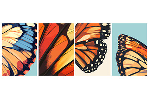 Butterfly Wing Close Up Poster Set