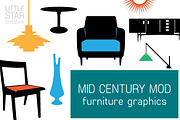 Mid Century Mod Furniture Graphics, an Icon by Little Star Creative (Thumbnail 1 of 2)