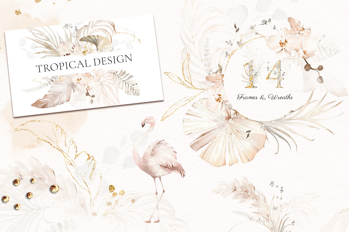 Tropical Watercolor Creamy Set, an Illustration by Lisima (Photo 6 of 11)