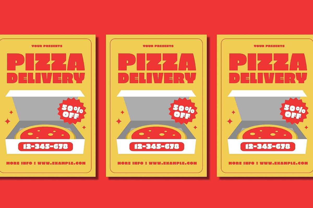 Pizza Delivery Flyer Set, a Flyer Template by Patria Ari (P4tcreativa) (Photo 4 of 4)