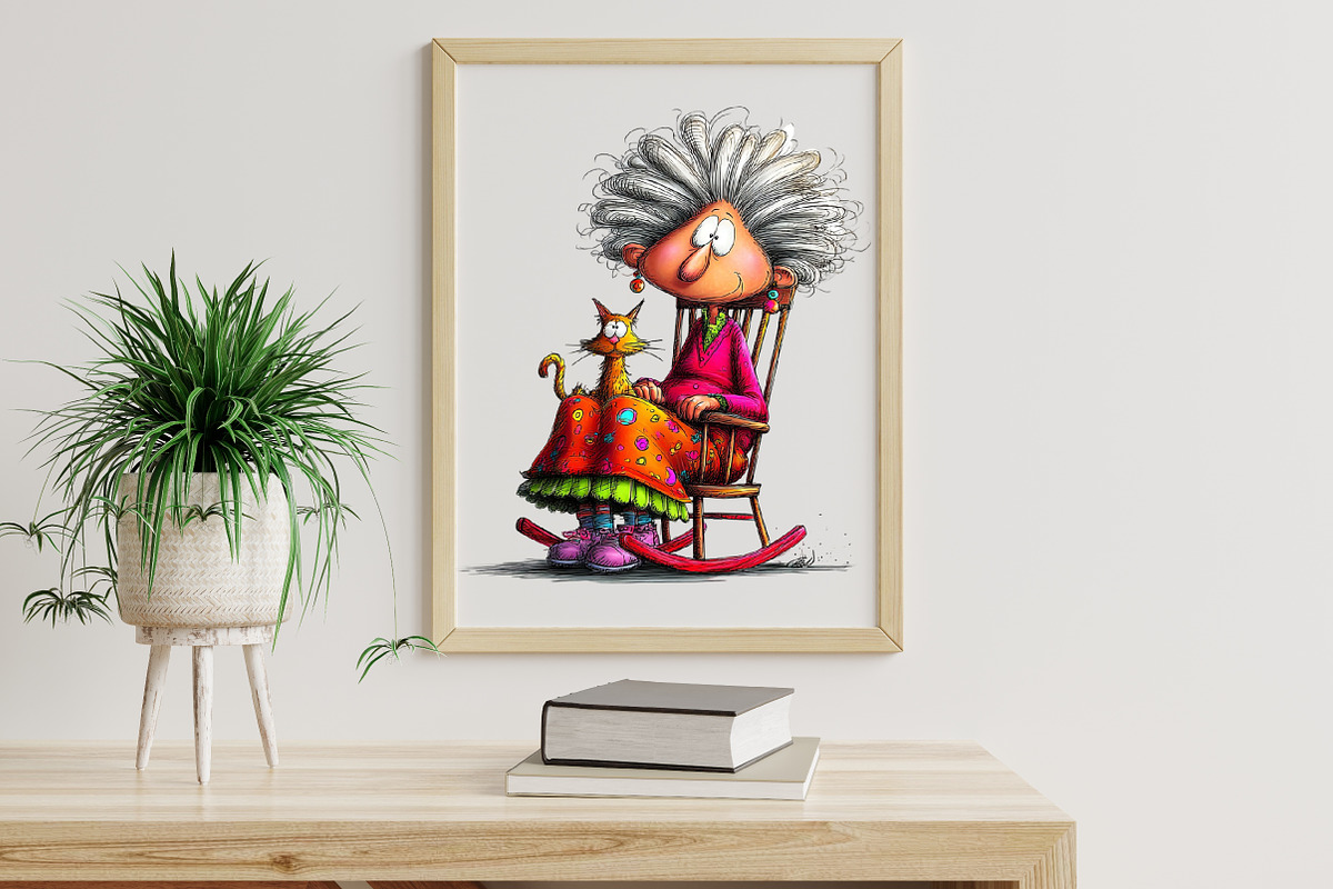 Funny Old people sitting Clipart, an Illustration by Libby Wishes (Photo 7 of 7)