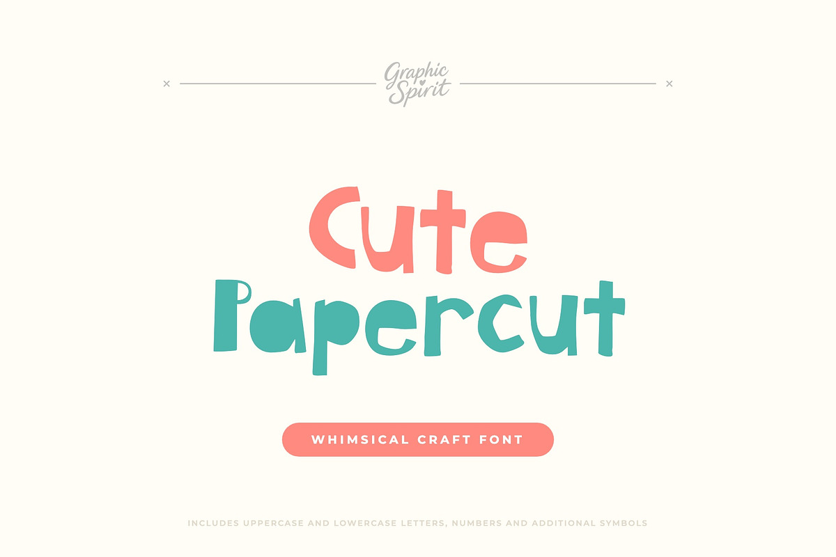 Cute Papercut Decorative Font, a Handwritten Font by Graphic Spirit (Photo 1 of 8)