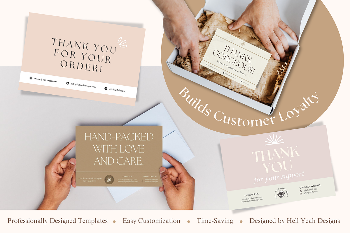 Beauty Thank You Cards Templates, a Card Template by Hell Yeah Designs (Photo 2 of 6)