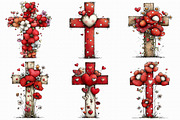 Whimsical Valentine Cross Clipart, an Illustration by Libby Wishes (Thumbnail 5 of 9)