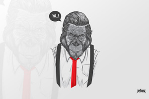 Slick Ape Vector Illustration