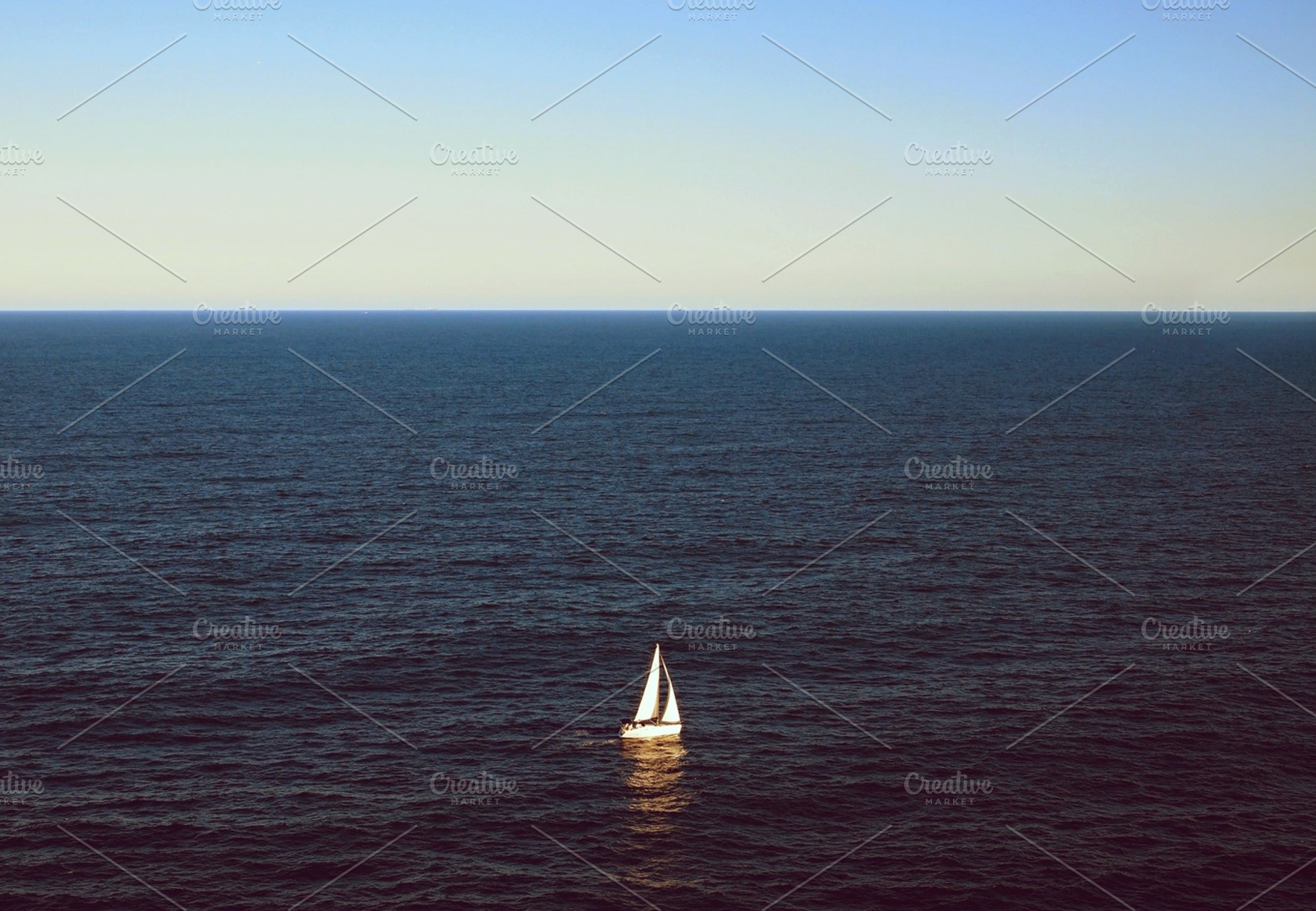 Sailing Boat Featuring Sailing Boat And Ocean