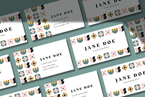 Business Cards With Floral Pattern