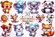Adorable Crazy Animals Clipart, an Animal Illustration by RobertsArt (Thumbnail 1 of 7)