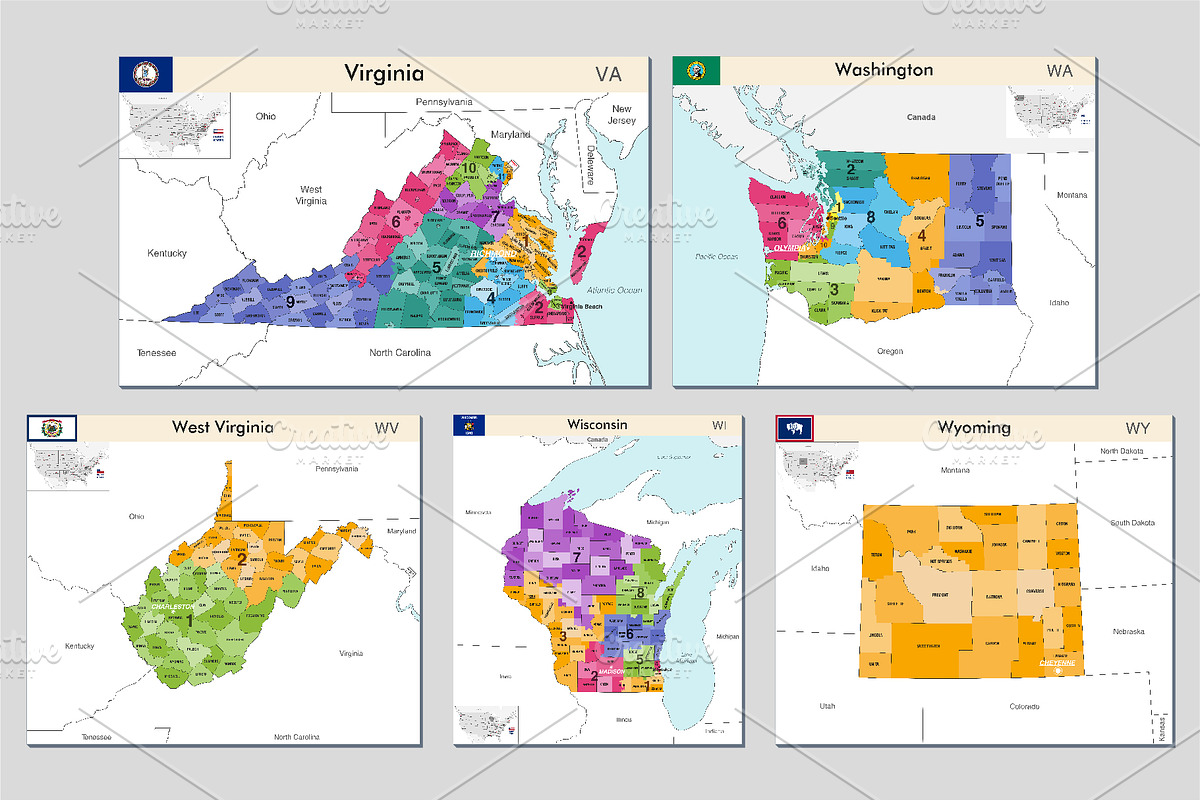 All maps of the United States, an Education Illustration by brichuas (Photo 10 of 12)