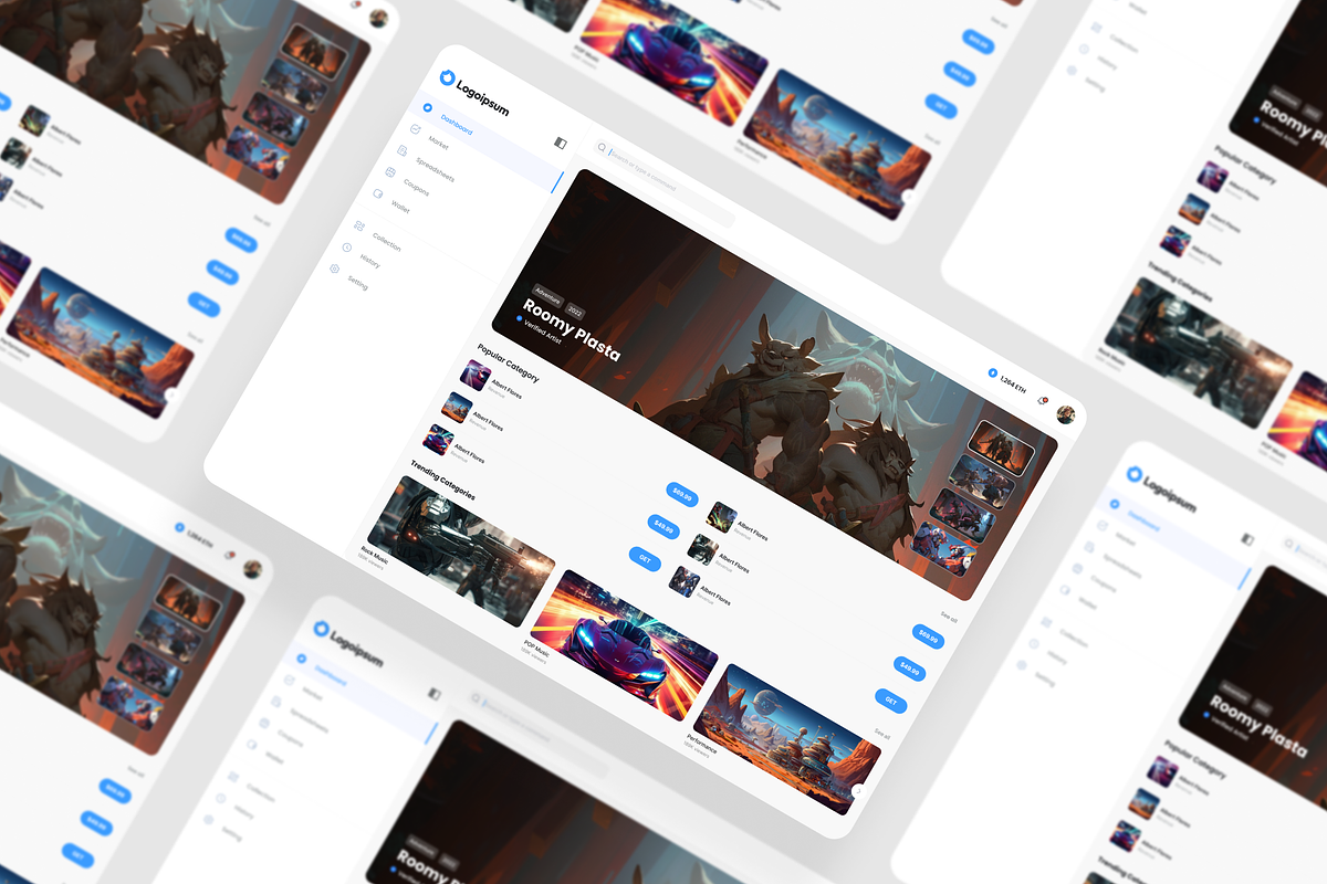Game Store Dashboard UI Kit, an UI Kit Template by iDoodle Studio