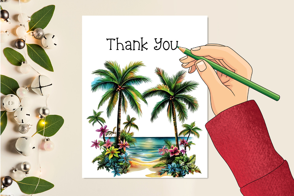 Aesthetic Sunset & Palm Tree Clipart, a Seasonal Illustration by Creative Art (Photo 7 of 8)