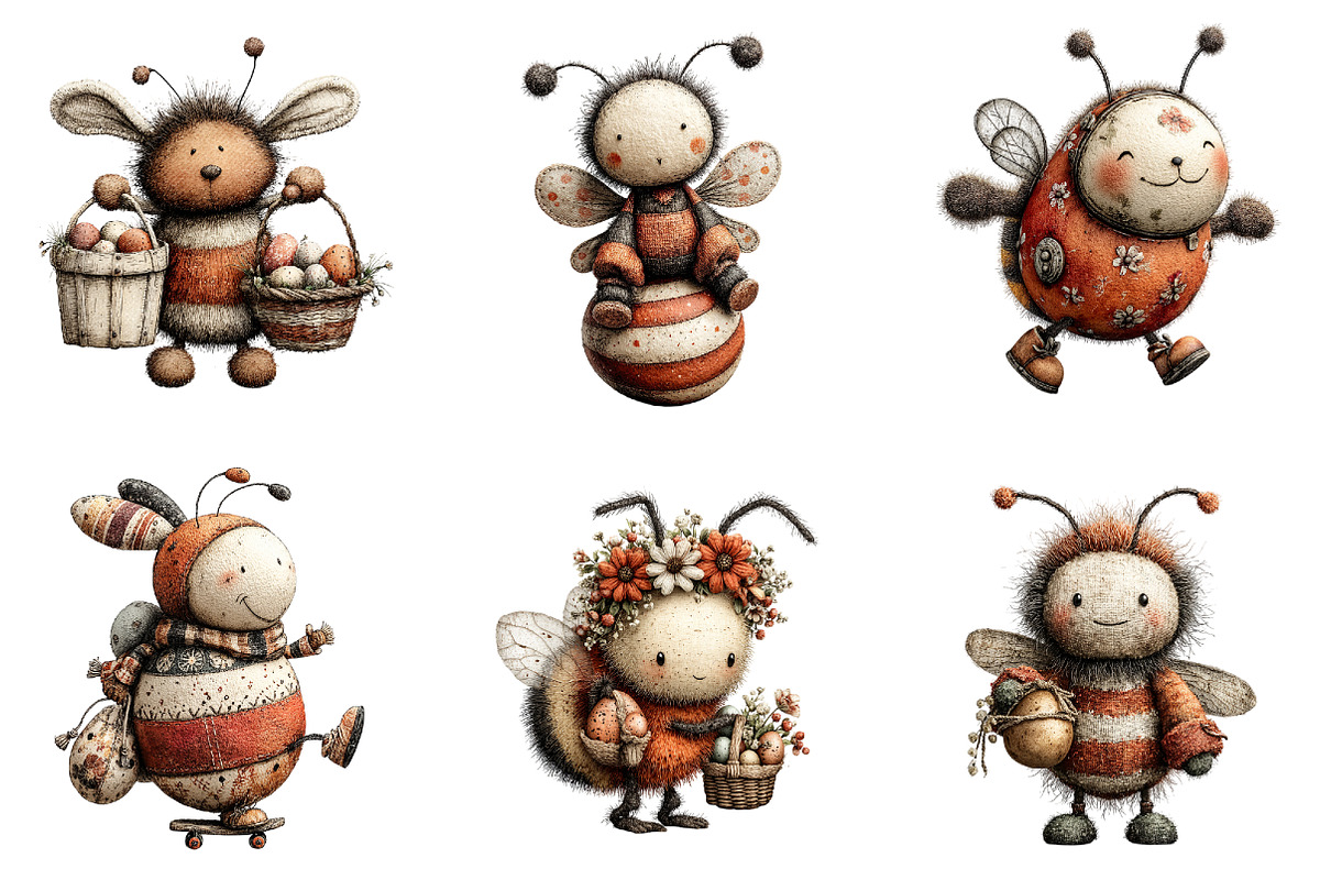 Whimsical Easter Bee Clipart, a Graphic by CitraGraphics (Photo 3 of 4)