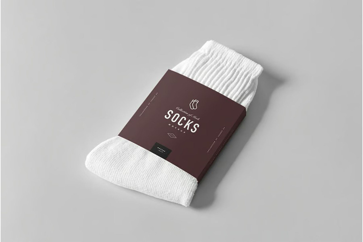 Socks Package Mock-up, a Product Mockup by zippypixelstudio (Photo 8 of 10)