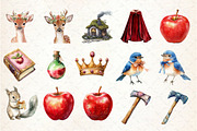 Watercolor Snow White Clipart, an Illustration by Rose Art (Thumbnail 2 of 7)