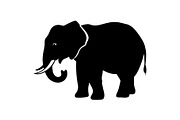 Elephant Vector Black Clipart Set, an Animal Illustration by balal (Thumbnail 4 of 11)