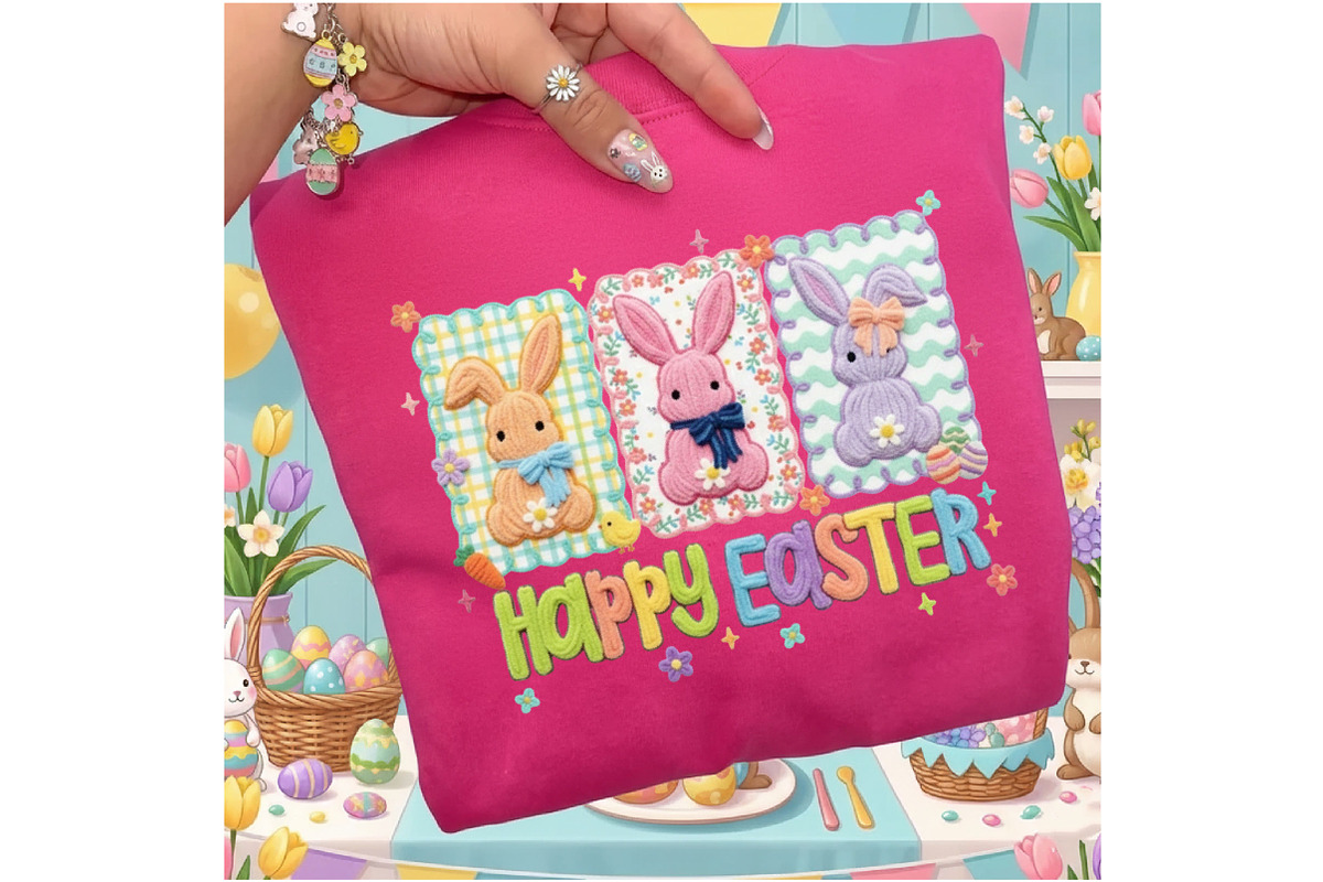 Faux Yarn Happy Easter Png, an Illustration by Designking (Photo 4 of 6)