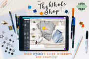 Whole Shop T-Shirt Mockup Bundle, a Shirt Mockup by lock and page (Thumbnail 1 of 4)