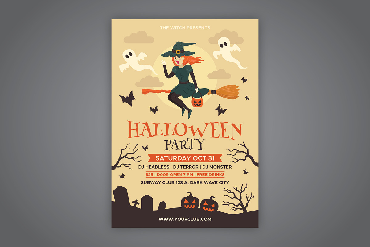 Halloween Party Flyer, a Flyer Template by serapika (Photo 1 of 3)