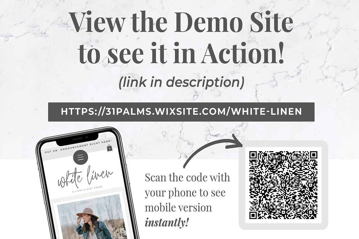 Wix Website Template | White Linen, a Shopify Template by Thirty One Palms Studio (Photo 4 of 6)