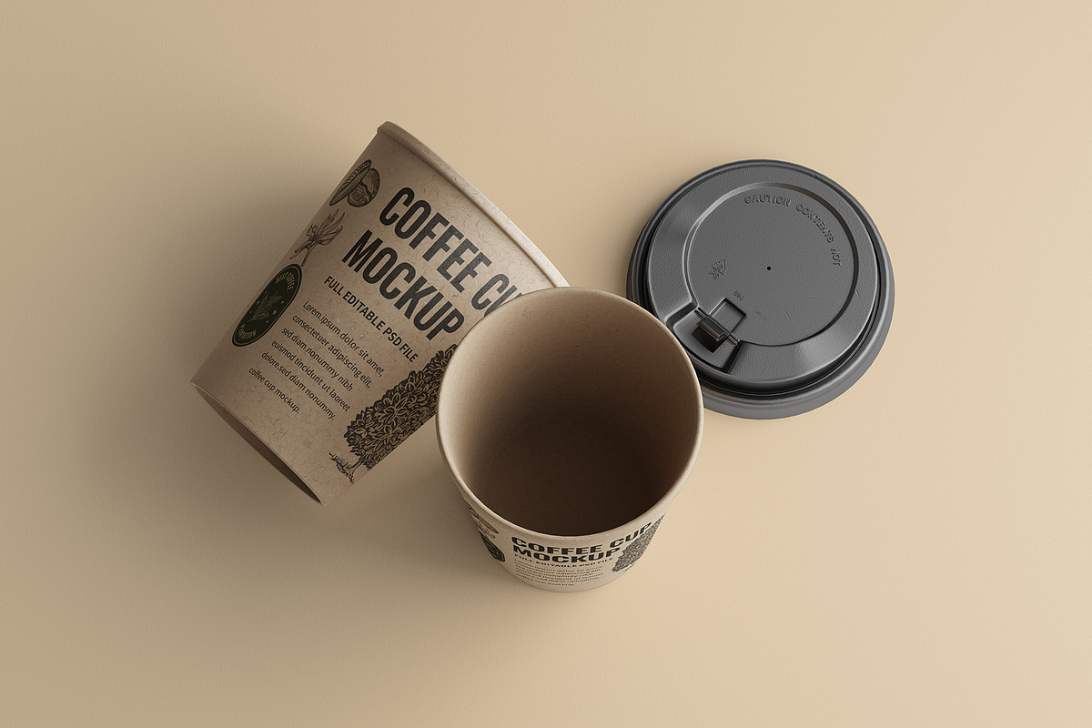 Kraft Coffee Cup Mockup, a Cups & Container Mockup by Graphicboom (Photo 2 of 4)