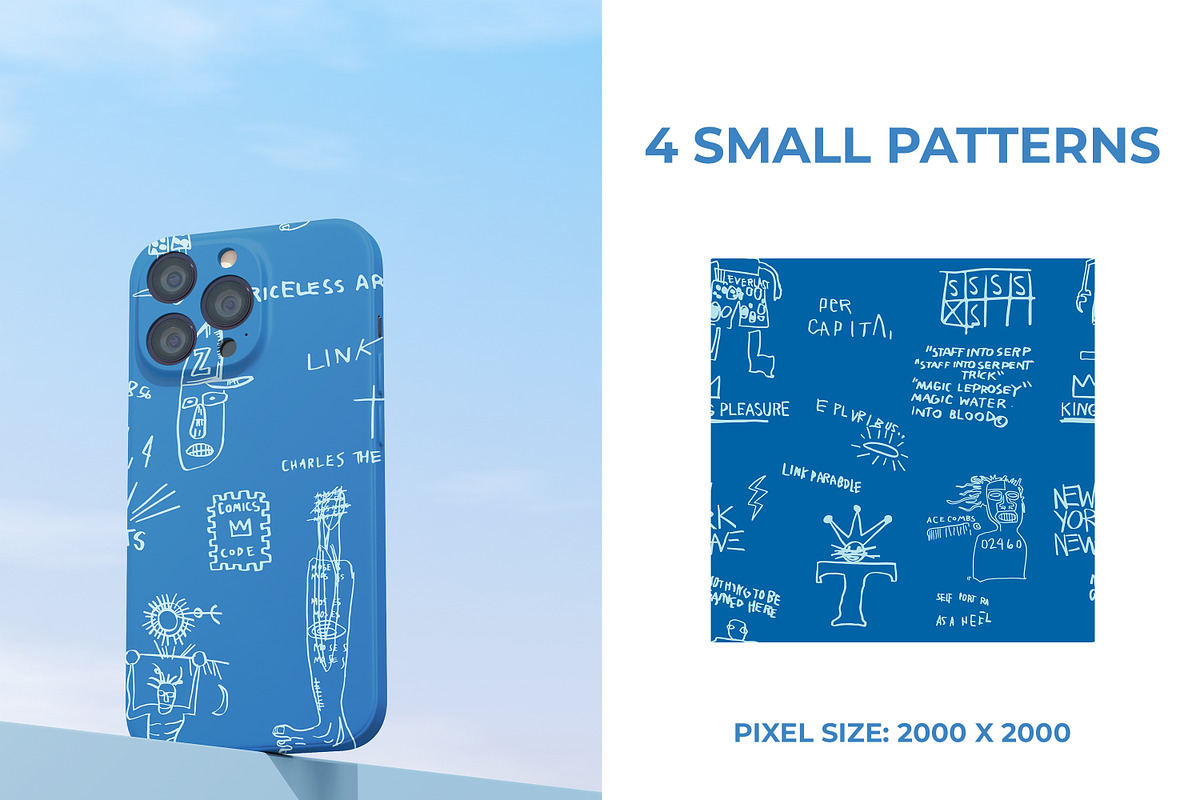 Jean Michel Basquiat Vector Set II, a Pattern Graphic by La Caleya patterns (Photo 2 of 5)