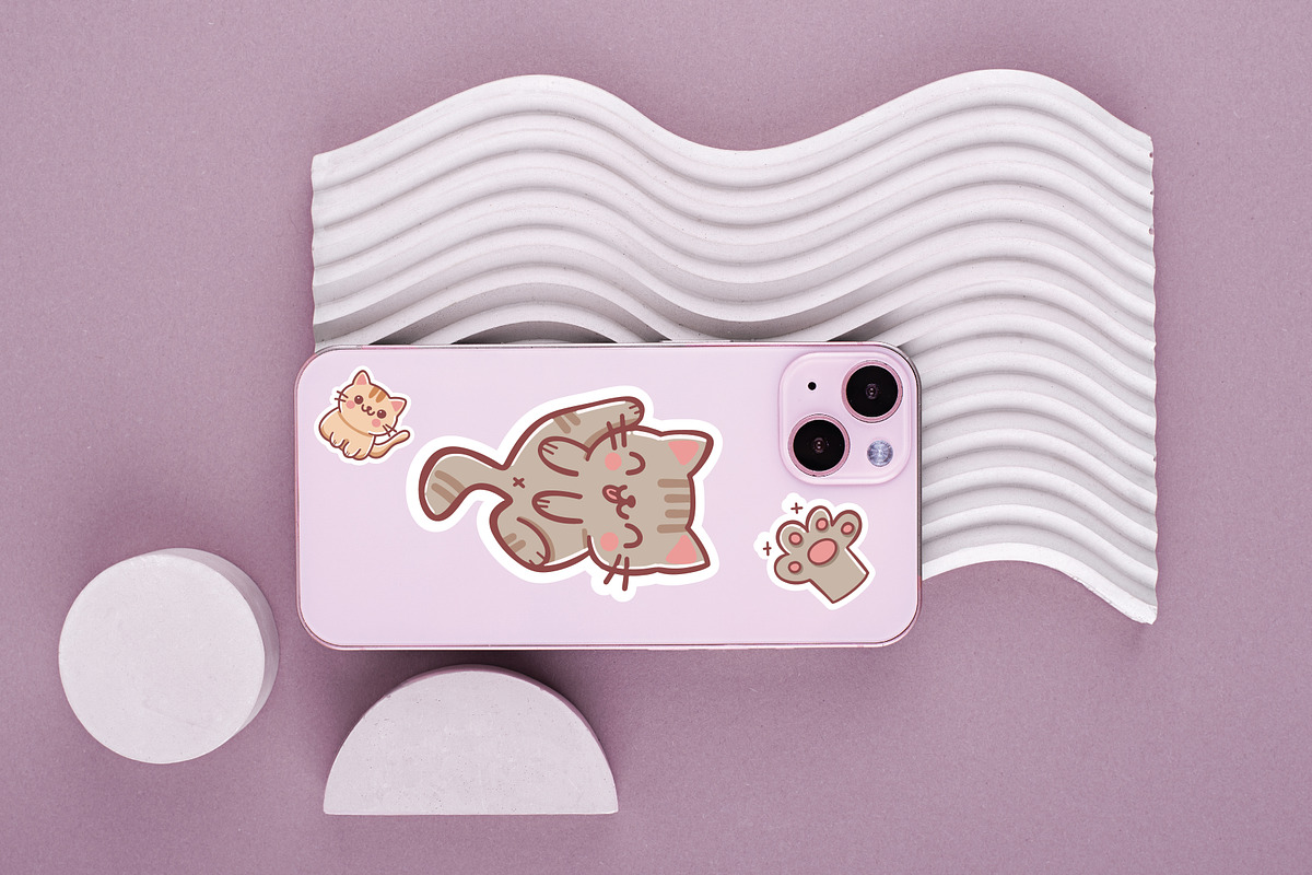 Cute Kawaii Cat Sticker Set, a Graphic by Dori Debreceni draws (Photo 4 of 4)