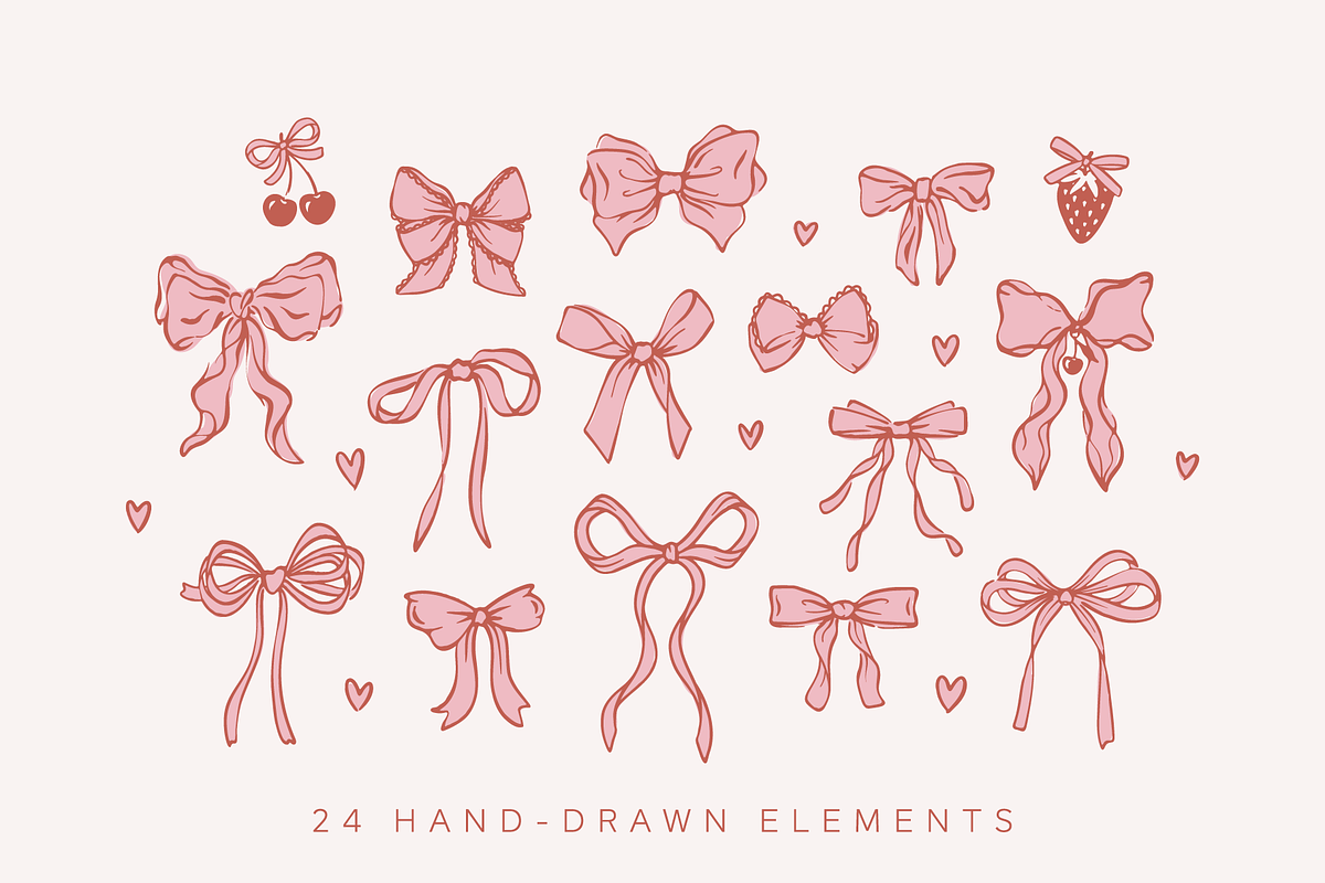 Coquette set | graphics & patterns, a Decorative Illustration by Ola_Mazur (Photo 2 of 6)