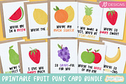 Printable Fruit Puns Cards, a Graphic by Jordyn Alison Designs (Thumbnail 1 of 7)