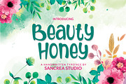 Beauty Honey - A Handwritten Font, a Script Font by sancreastd. (Thumbnail 1 of 9)