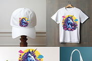 Vibrant unicorn with a spiral horn, an Animal Illustration by yod67 (Thumbnail 6 of 9)