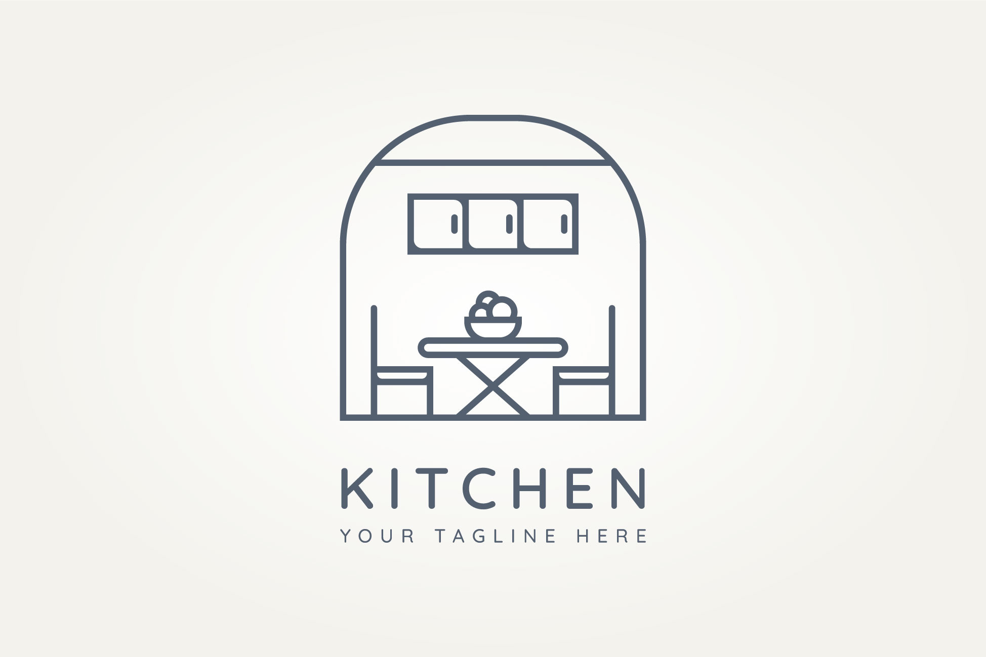 kitchen furniture line art logo design