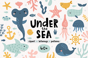 Under the sea cute clipart for kids