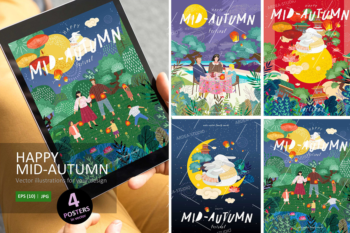 Mid Autumn Festival, a Person Illustration by Ardea-studio