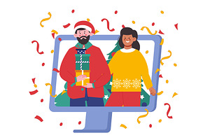 Online New Year and Christmas, an Object Illustration by LadadikArt