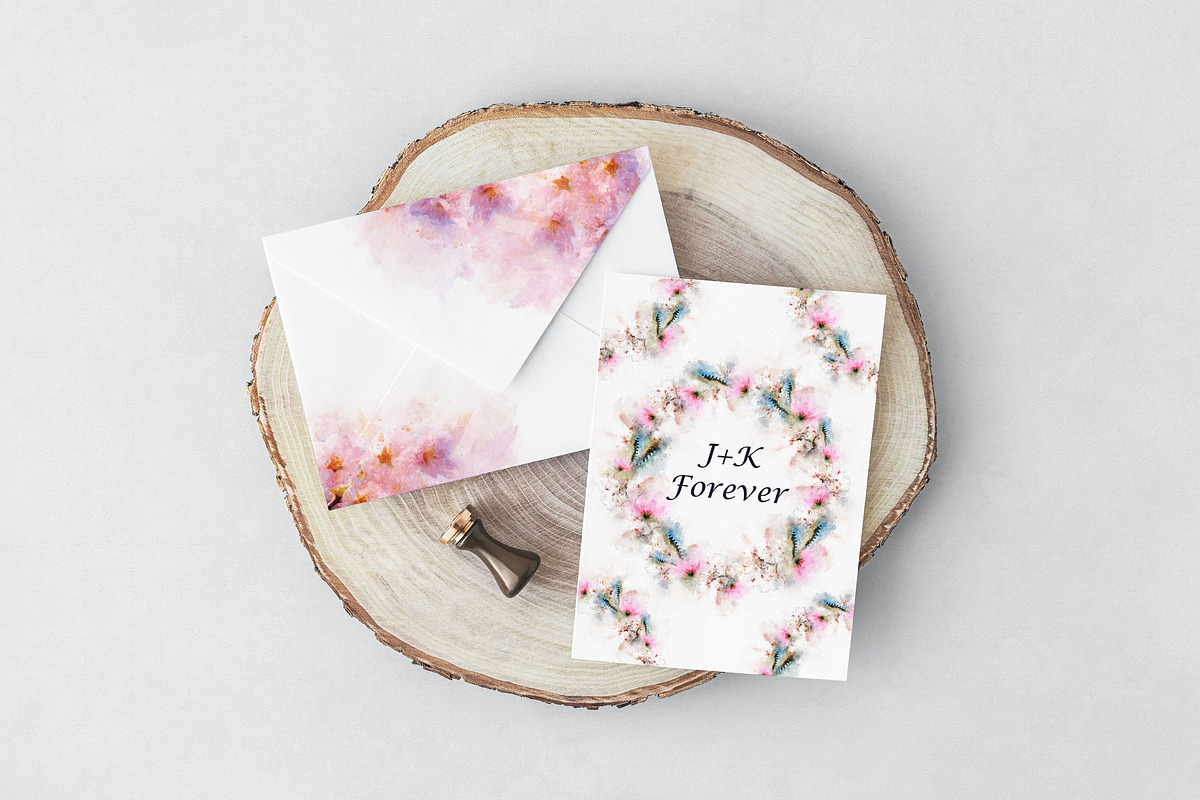 Boho-Chic Sakura Watercolor Set, an Illustration by PaperAndCrayons (Photo 6 of 7)