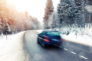 Car driving in winter landscape, a Nature Photo by BOOCYS